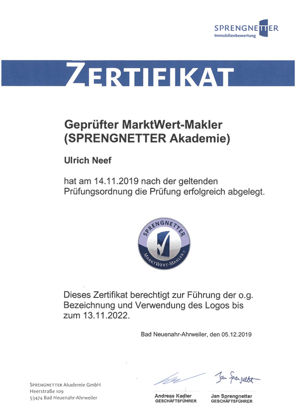 2019-11 SPRENGNETTER Gep. MarktWert-Makler